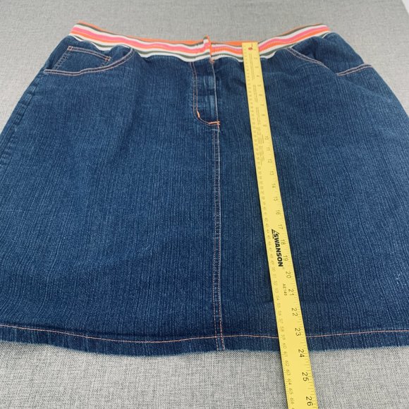 Vintage FInejeans Stretch Denim Skirt Elastic Waist Size 28 Pockets 74% Cotton - Picture 4 of 12